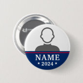 Name des Kandidaten für das Foto des Wahlkampfes Button (Vorne & Hinten)