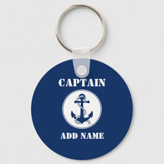 Name des Kapitäns oder Name des Schiffes Navy Blue Schlüsselanhänger (Vorderseite)