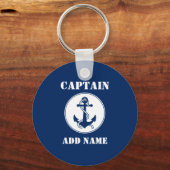 Name des Kapitäns oder Name des Schiffes Navy Blue Schlüsselanhänger (Vorderseite)