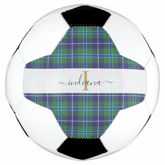 Name des karierten Tartan Classic Monogram Script Fußball (Vorderseite)