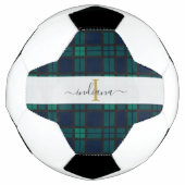 Name des karierten Tartan Classic Monogram Script Fußball (Vorderseite)