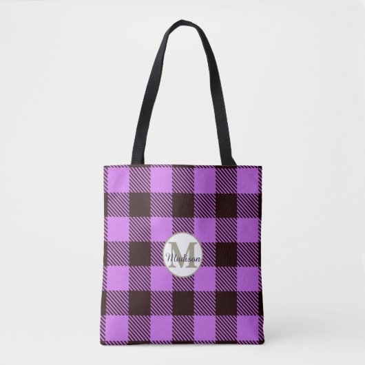 Name des Karierten Tartan Monogrammes Tasche (Vorderseite)