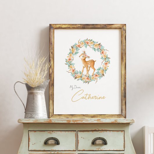 Name des Kinderzimmers Niedliche Hirschwaldtiere s Poster