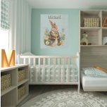 Name des Kinderzimmers Woodland Animal Bunny Rabbi Künstlicher Leinwanddruck<br><div class="desc">Rustikales Waldmärchenhasen. Das Kinderzimmer ist einfach zu bewundern. Fügen Sie den Namen hinzu,  um ihn zu personalisieren.</div>