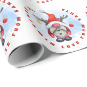 Name des Kindes aus dem Weihnachtsgnome Geschenkpapier (Rolleneckpunkt)