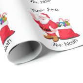 Name des Kindes aus dem Weihnachtsmann Klassische Geschenkpapier (Rolleneckpunkt)