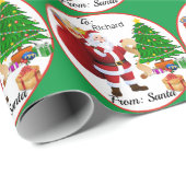 Name des Kindes aus Weihnachtsbaum des Weihnachtsm Geschenkpapier (Rolleneckpunkt)