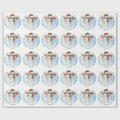 Name des Kindes aus Weihnachtsbeleuchtung von Sant Geschenkpapier (Flach)