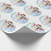 Name des Kindes aus Weihnachtsbeleuchtung von Sant Geschenkpapier (Ecke)