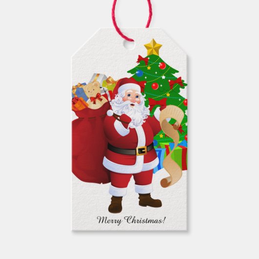 Name des Kindes Das Set des Weihnachtsmannes von 1 Geschenkanhänger (Vorderseite)