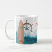 Name des Kindes Nautisches Einhorn Regenbogen  Kaffeetasse (Links)