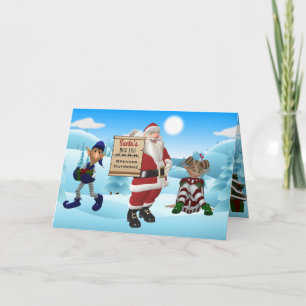 Name des Kindes "Santa's Nice List" hinzufügen Feiertagskarte