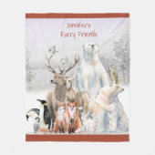 Name des Kindes, Tiere, Winter Fleecedecke (Vorderseite)