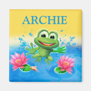 Name des Kindes überspringender Frosch Kühlschrank Magnet