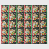 Name des Kindes Weihnachtsgeschenk des Weihnachtsm Geschenkpapier (Flach)