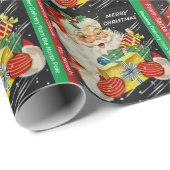 Name des Kindes Weihnachtsgeschenk des Weihnachtsm Geschenkpapier (Rolleneckpunkt)