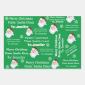 Name des Kindes Weihnachtsgrün Geschenkpapier Set (Vorderseite 2)