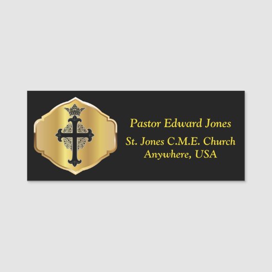 Name des kirchlichen Offiziers Namensschild (Vorderseite)