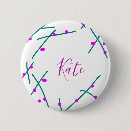 Name des Kirschbaums im Boho-Retro-Landhausstil in Button (Vorderseite)