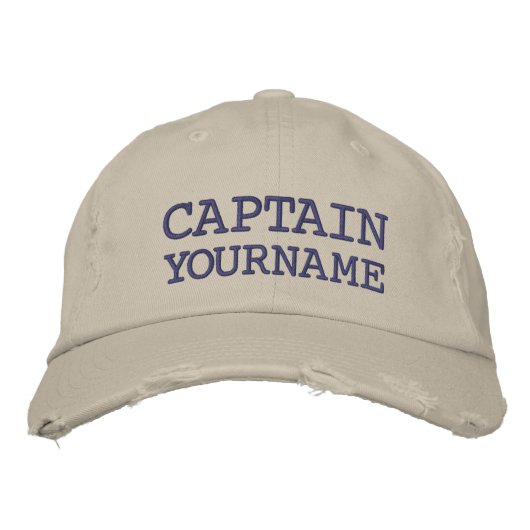 Name des klassischen Kapitäns oder Bootes Bestickte Kappe (Vorderseite)