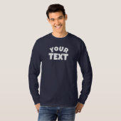 Name des Kunden Mens Long Sleeve Navy T-Shirt (Vorne ganz)