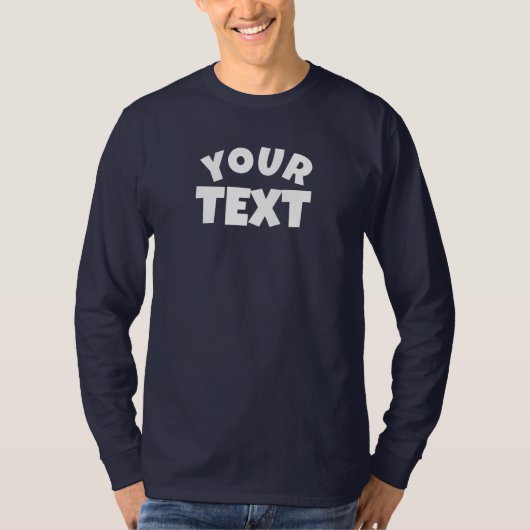 Name des Kunden Mens Long Sleeve Navy T-Shirt (Vorderseite)
