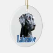 Name des Labradors (schwarz) Keramik Ornament (Rechts)