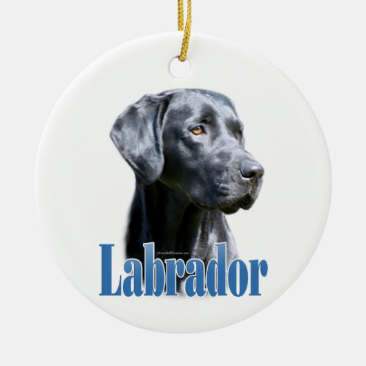 Name des Labradors (schwarz) Keramik Ornament (Vorne)
