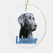Name des Labradors (schwarz) Keramik Ornament (Links)