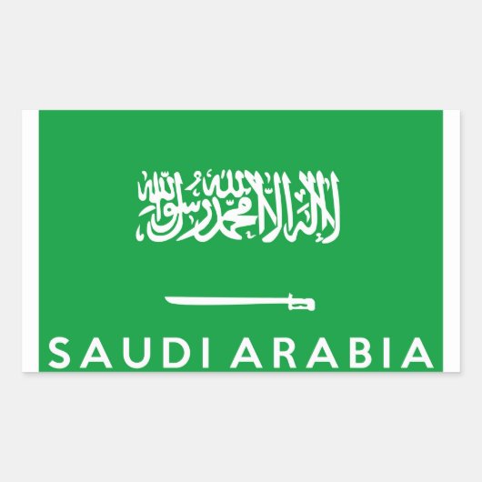 Name des Landes Saudi Arabien Rechteckiger Aufkleber (Vorderseite)