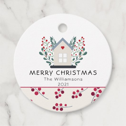 Name des Landhauses und der Berries Geschenkanhänger (Vorderseite)