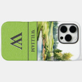 Name des landschaftlichen Golfkurses Monogram Case-Mate iPhone Hülle (Rückseite (Horizontal))