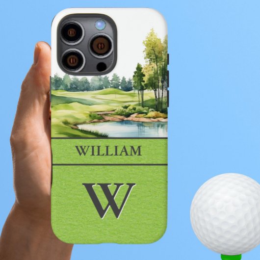 Name des landschaftlichen Golfkurses Monogram iPhone Hülle