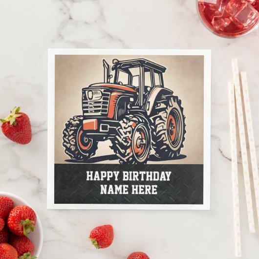Name des landwirtschaftlichen Betriebs Happy Birth Serviette (Beispiel)