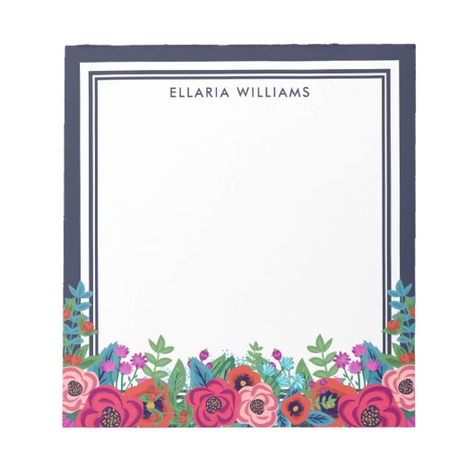Name des lebendigen Boho-Blumenarrangements Notizblock (Vorderseite)
