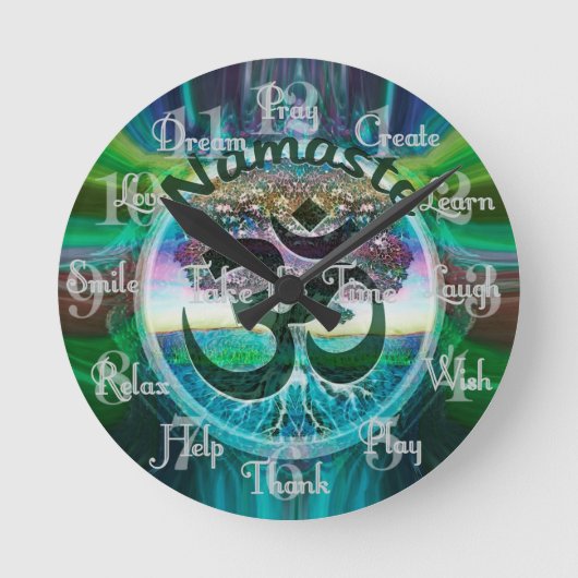 Name des Lebensbaums Runde Wanduhr (Vorderseite)