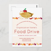 Name des Lebensmittellaufwerks Blätter Cartoon Pie Postkarte (Vorne/Hinten)