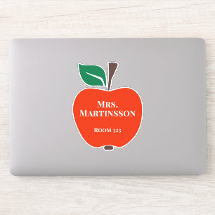 Name des Lehrerraums Nummer Red Green Apple Aufkleber