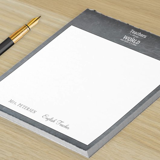 Name des Lehrers - Anführungsklammer Notizblock