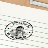 Name des Lehrers Funny Face Approval Permastempel