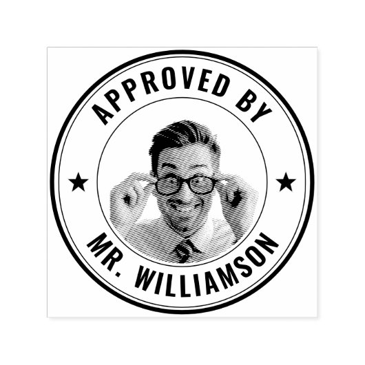 Name des Lehrers Funny Face Approval Permastempel (Design)