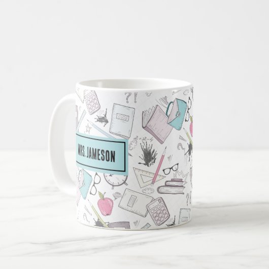 Name des Lehrers Kaffeetasse (Vorderseite Links)