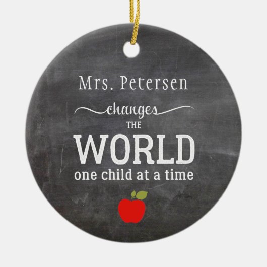 Name des Lehrers personalisiertes Zitat Tafel Keramik Ornament (Vorne)