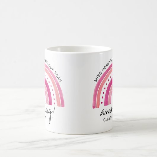 Name des Lehrers Phantastisch | Doodle Rainbow Kaffeetasse (Mittel)
