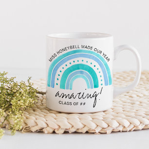 Name des Lehrers Phantastisch   Doodle Rainbow Kaffeetasse