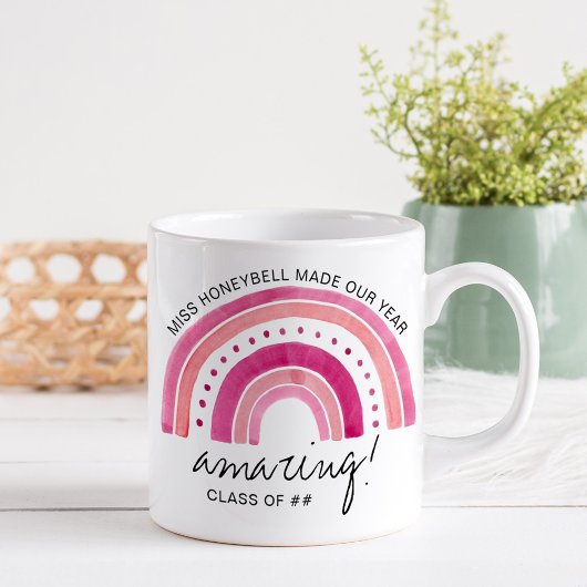 Name des Lehrers Phantastisch | Doodle Rainbow Kaffeetasse