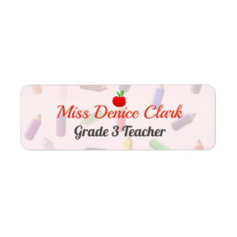 Name des Lehrers und Klasse-Rosa-Etikett