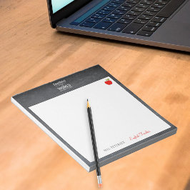 Name des Lehrers Zitat Bewertung des roten Apfels Notizblock