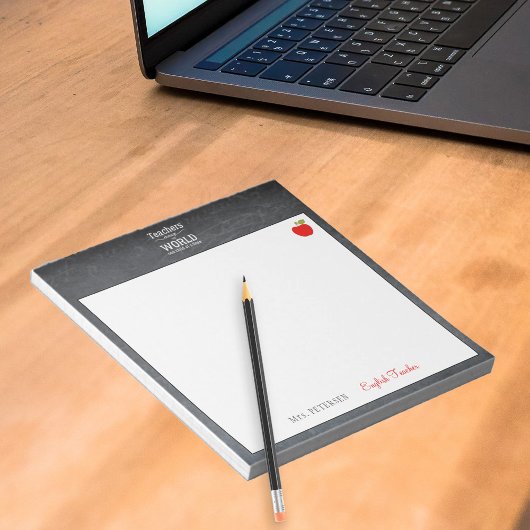 Name des Lehrers Zitat Bewertung des roten Apfels Notizblock