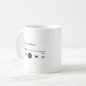 Name des Liedes und Künstlermusikplayer Kaffeetasse (Vorderseite Links)